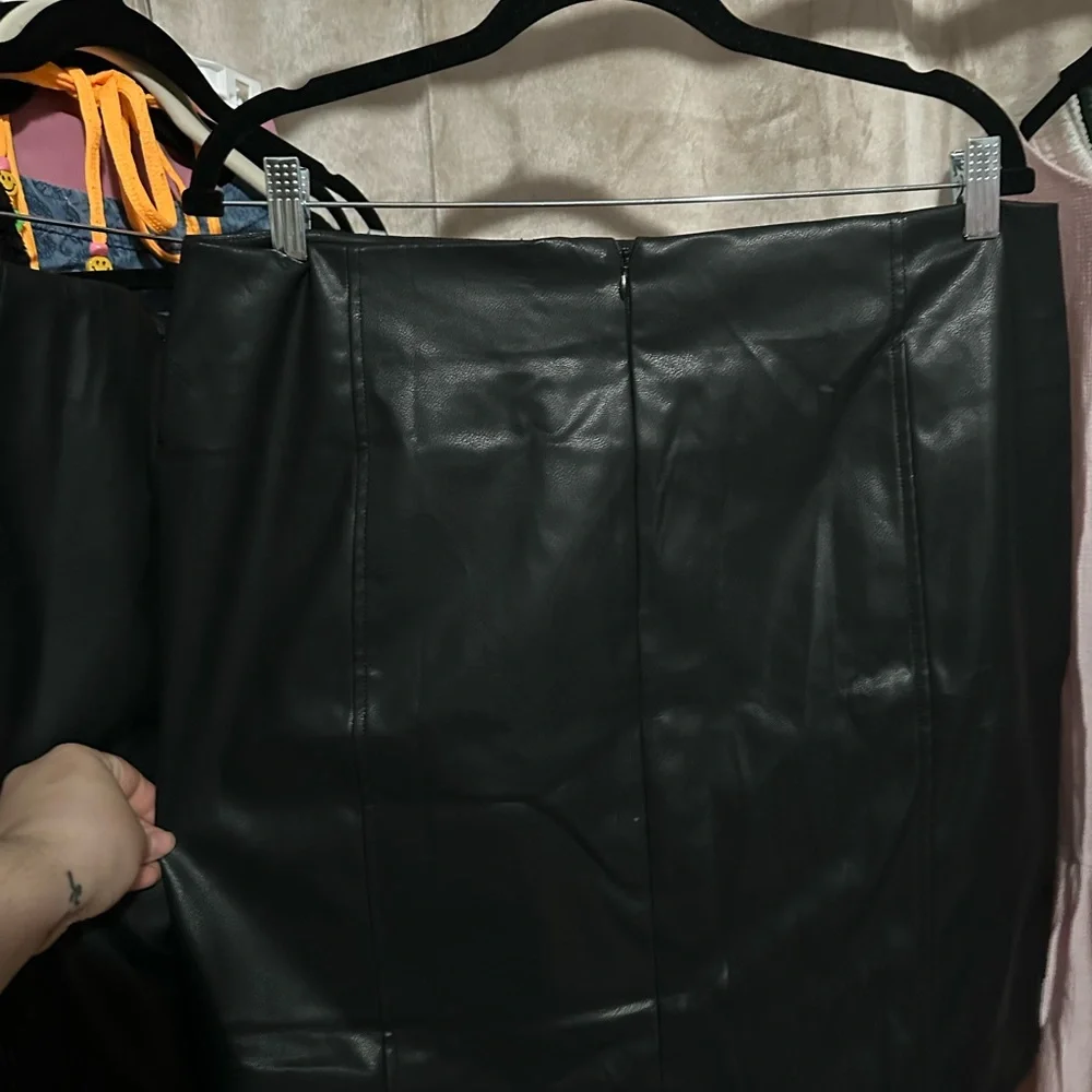 Black Faux Leather Mini Skirt